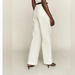 Reformation white stripe Oren pant size 2
